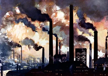 Contaminación industrial, Sheffield, Yorkshire, c. 1925