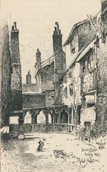 Claustro interior, mirando al oeste, 1895