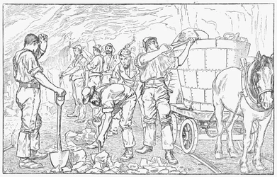 Dentro de una mina de sal en Cheshire, 1889
