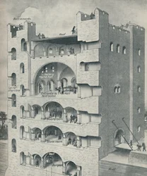 Dentro del Donjon de un castillo normando, c1934