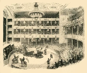 Interior del Anfiteatro de Astley en 1843, c1878