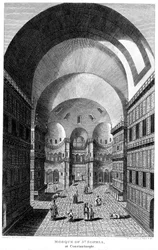 Interior de Hagia Sophia, Constantinopla, grabado, 1815
