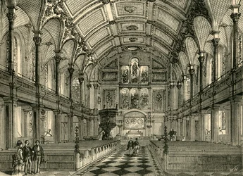 Interior de la iglesia de St. Andrews, c1872