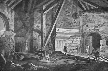 Interior de una fundición en Broseley, Shropshire