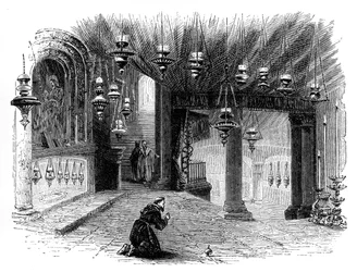 Interior de la Capilla de la Natividad, Belén, c. 1888