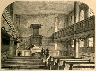 Interior de la Capilla Morava en Fetter Lane, 1897