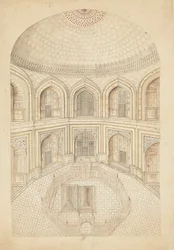 Interior del Mausoleo del Taj Mahal, principios del siglo XIX