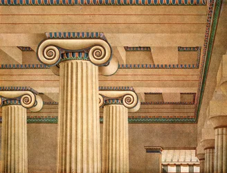 Sala Jónica en la Acrópolis de Atenas, Grecia, 1928
