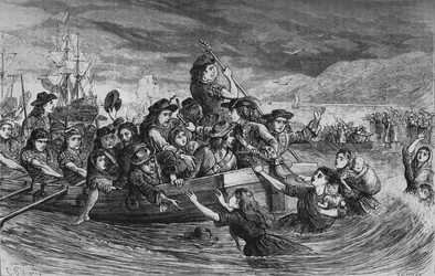 Tropas irlandesas saliendo de Limerick, 1692, c1880