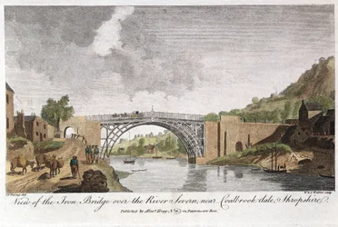 Puente de hierro sobre el Severn en Ironbridge, Coalbrookdale, Inglaterra, construido en 1779