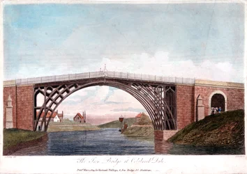 Puente de hierro sobre el Severn en Ironbridge, Coalbrookdale, Inglaterra, construido 1779-1809