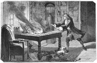 Isaac Newton, científico y matemático inglés, 1874