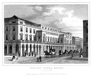 Teatro de Ópera Italiano, Haymarket, Westminster, Londres, finales del siglo XVIII - principios del XIX