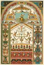 Techo y pintura mural del Renacimiento italiano, 1898
