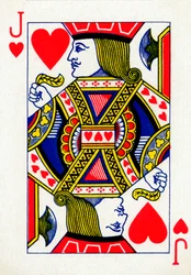 Jack de corazones de una baraja de cartas de Goodall & Son Ltd., c1940