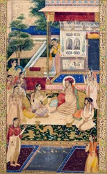 Jahangir y el príncipe Khurram con Nur Jahan