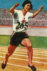 La atleta japonesa Kinue Hitomi gana la medalla de plata en los 800 metros femeninos, 1928
