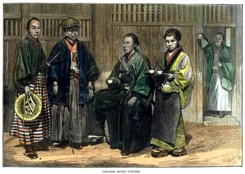 Oficiales de escolta japoneses, 1874