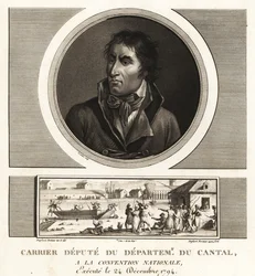 Jean-Baptiste Carrier, diputado del departamento de Cantal en la Convención Nacional, guillotinado en 1794
