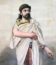 Jean Mounet-Sully como Edipo en Edipo rey, Comédie Française, 1892