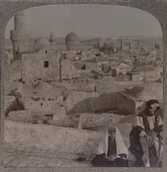Jerusalén desde la escuela sobre la mezquita, mostrando la Torre de Antonio, c1900