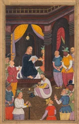 Jesús siendo retratado por el pintor del Rey Abgar, de un Mirat al-quds..., 1602-1604