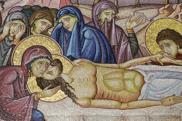 Jesús colocado en la nueva tumba de José de Arimatea (detalle)