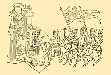 Juana de Arco llega a la corte del rey francés, c1930