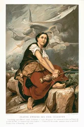Juana de Arco, la Doncella de Orleans, patriota y mártir francesa del siglo XV, mediados del siglo XIX