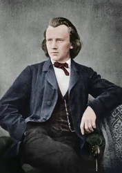 Johannes Brahms, compositor y pianista alemán, c. 1866
