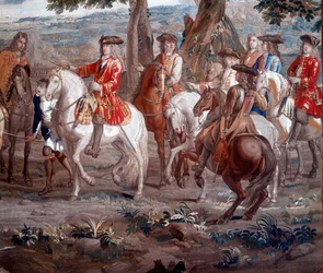 John Churchill, Duque de Marlborough 1650-1722, soldado inglés, en la Batalla de Blenheim, 1704