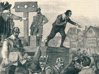 John Lilburne en el cepo en Westminster, 1638, 1905