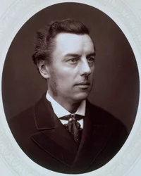 Joseph Chamberlain, político liberal británico, c1885