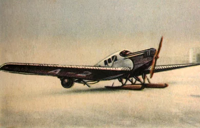 Avión Junkers F13 L con esquís de nieve, años 1920, 1932