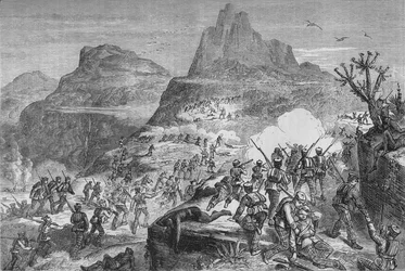 Guerra de los Cafres - Atacando una posición nativa, c.1880