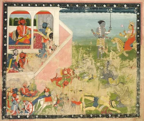 Kali y Devi atacan, hoja de un Devi Mahatmya