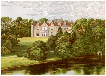Keele Hall, Staffordshire, hogar de la familia Sneyd, c1880