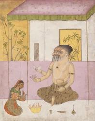 Khambhavati Ragini: Folio de una serie de ragamala Guirnalda de Modos Musicales, ca. 1675