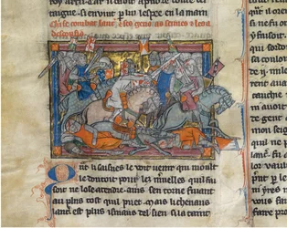 El Rey Arturo luchando contra los sajones del Grial de Rochefoucauld