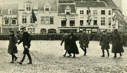 El Rey Jorge V en Furnes, Bélgica, Primera Guerra Mundial, 4 de diciembre de 1914, 1920