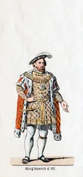 Rey Enrique VIII de Inglaterra, diseño de vestuario para la obra de Shakespeare, Enrique VIII, siglo XIX
