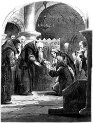Rey Jacobo II en la Abadía de La Trappe, Francia