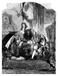 El rey Jacobo II recibiendo el soborno francés