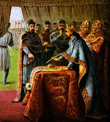 El rey Juan y la Carta Magna, 1215, c. 1850