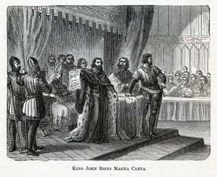 El rey Juan firma la Carta Magna, 1882