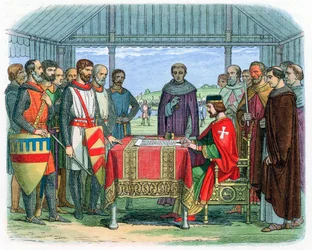 El Rey Juan firmando la Carta Magna en Runnymede, Surrey, 15 de junio de 1215, 1864