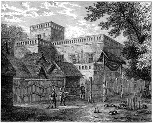 Palacio del Rey Koffee, Coomassie, Guerra Ashanti, África, 1900
