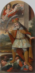 El rey San Esteban en la batalla con los turcos, ca. 1718-1719