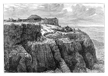 Casa del Rey Teodoro en Magdala, Etiopía, c. 1868, finales del siglo XIX