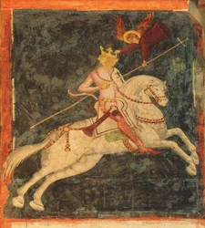 Rey Wladyslaw II. Jagiello. Fresco en la Capilla de la Trinidad en Lublin, principios del siglo XV